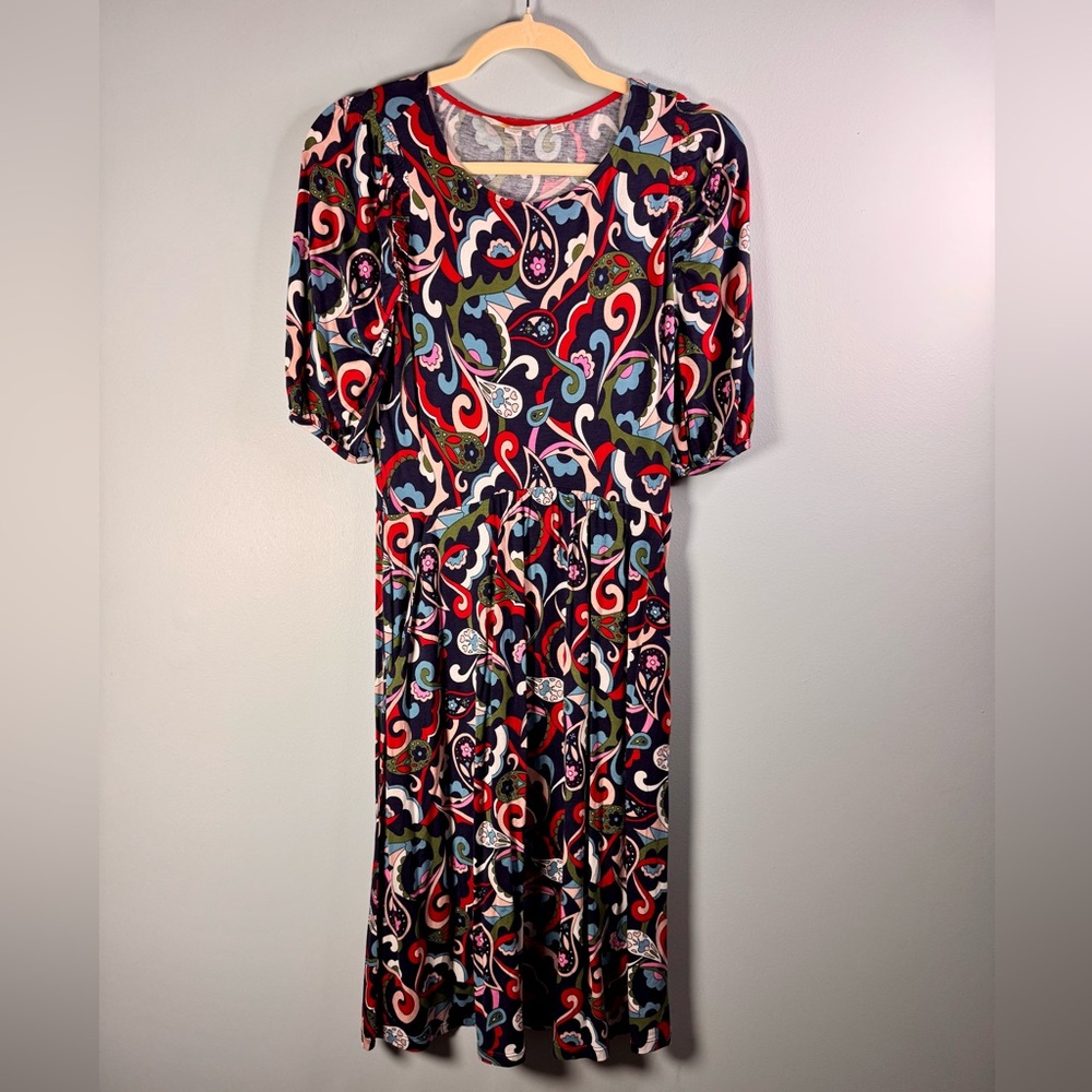 Boden Multicolor Abstract Midi Dress